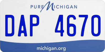 MI license plate DAP4670