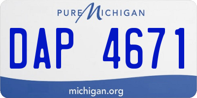 MI license plate DAP4671