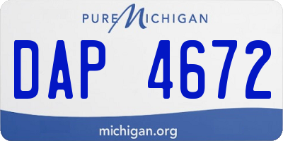 MI license plate DAP4672