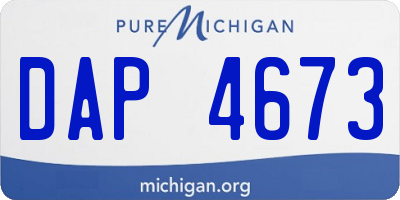 MI license plate DAP4673