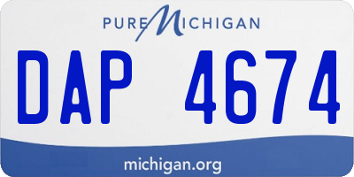 MI license plate DAP4674