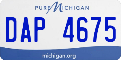 MI license plate DAP4675