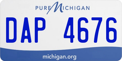 MI license plate DAP4676