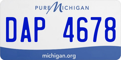 MI license plate DAP4678