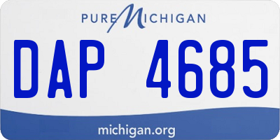 MI license plate DAP4685