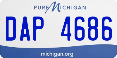 MI license plate DAP4686