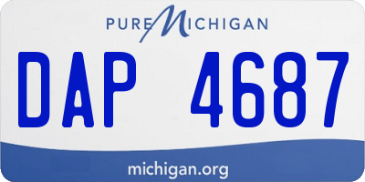 MI license plate DAP4687