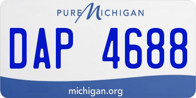 MI license plate DAP4688