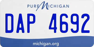 MI license plate DAP4692