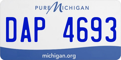 MI license plate DAP4693