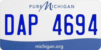 MI license plate DAP4694