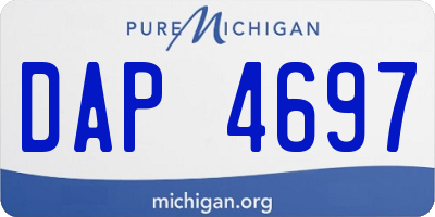 MI license plate DAP4697