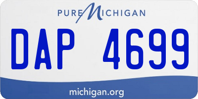 MI license plate DAP4699