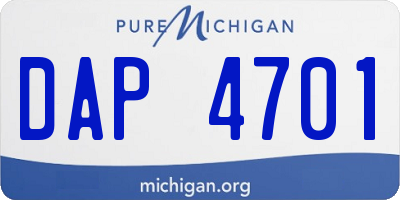 MI license plate DAP4701