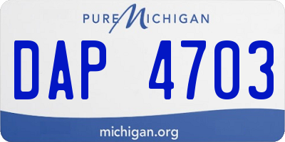 MI license plate DAP4703