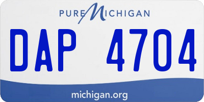 MI license plate DAP4704