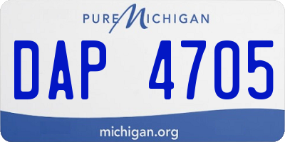 MI license plate DAP4705