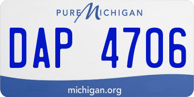 MI license plate DAP4706