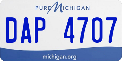 MI license plate DAP4707