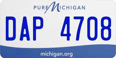 MI license plate DAP4708