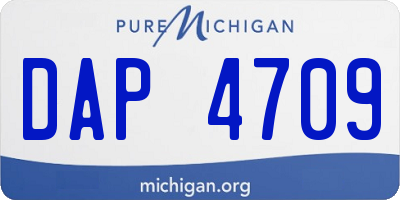 MI license plate DAP4709