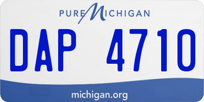 MI license plate DAP4710