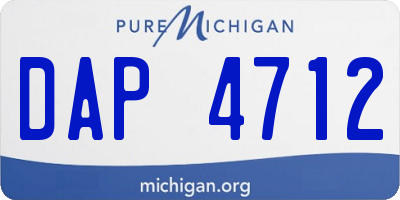 MI license plate DAP4712