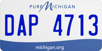 MI license plate DAP4713