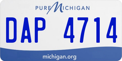 MI license plate DAP4714