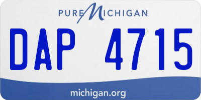 MI license plate DAP4715