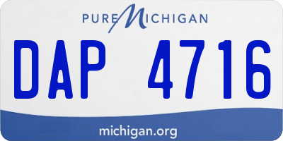 MI license plate DAP4716