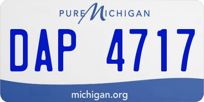 MI license plate DAP4717