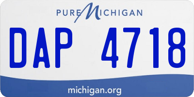 MI license plate DAP4718