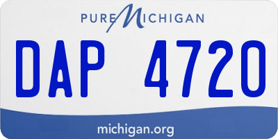 MI license plate DAP4720