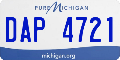 MI license plate DAP4721