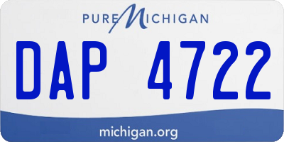 MI license plate DAP4722