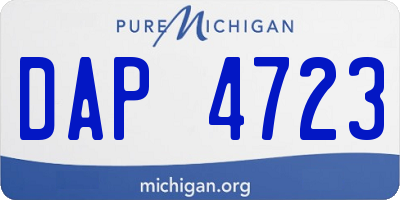 MI license plate DAP4723