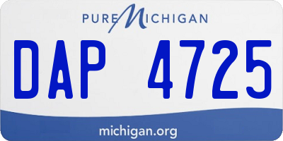 MI license plate DAP4725