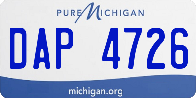 MI license plate DAP4726