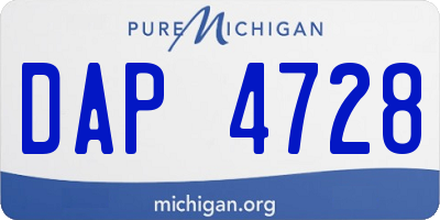 MI license plate DAP4728