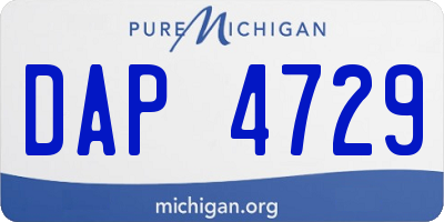 MI license plate DAP4729