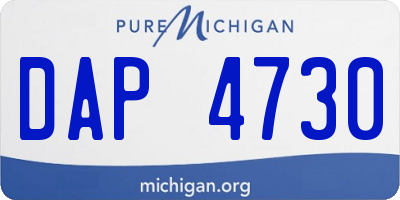 MI license plate DAP4730