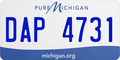 MI license plate DAP4731