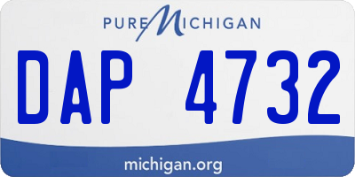 MI license plate DAP4732