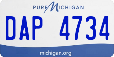 MI license plate DAP4734