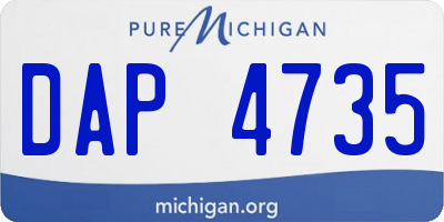 MI license plate DAP4735