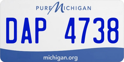 MI license plate DAP4738