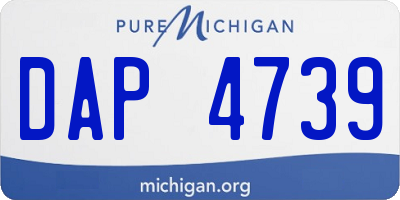 MI license plate DAP4739