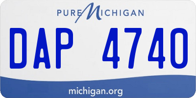 MI license plate DAP4740