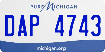 MI license plate DAP4743